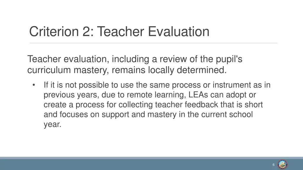 criterion 2 teacher evaluation