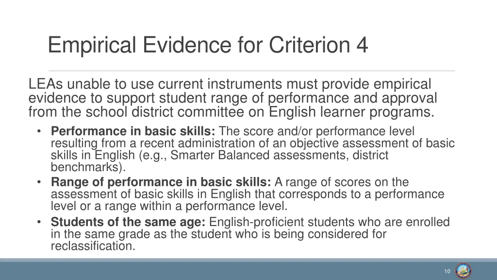 empirical evidence for criterion 4