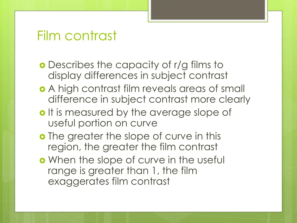 film contrast