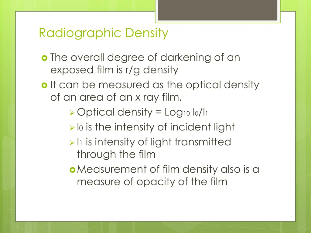 radiographic density