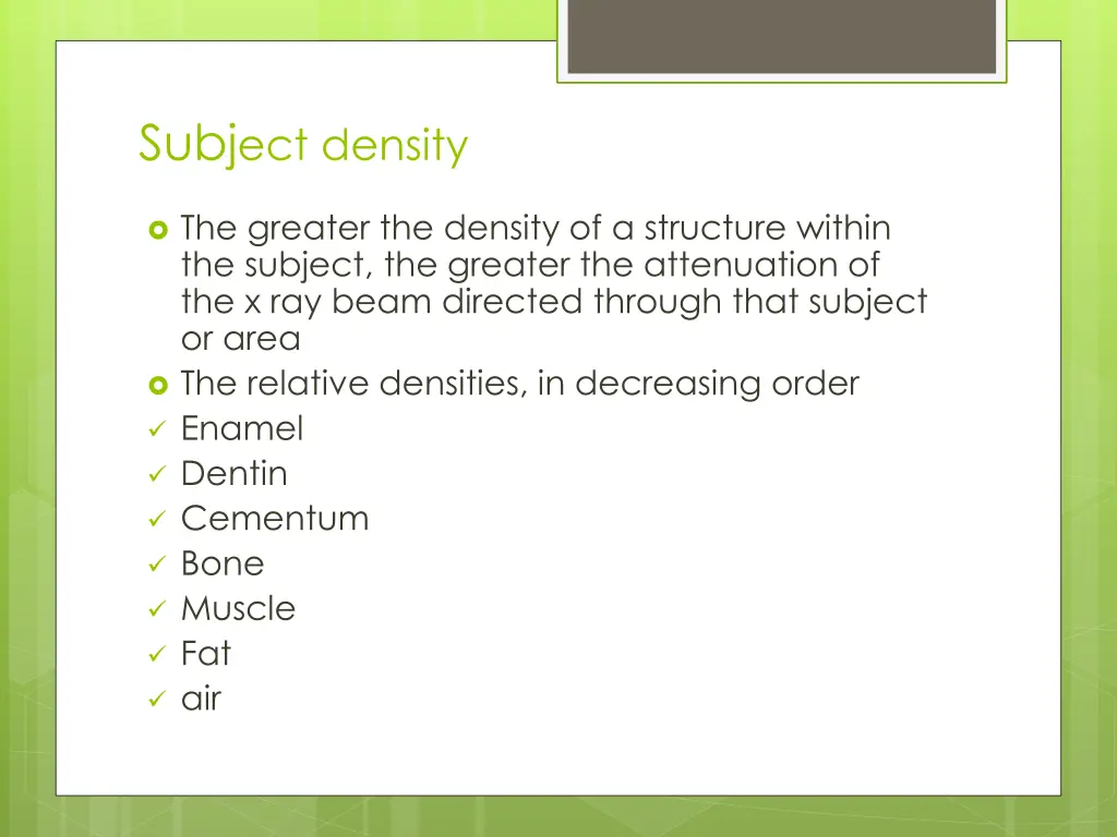 subj ect density