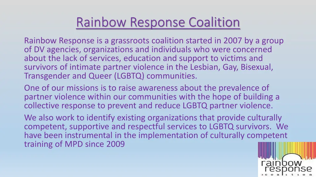 rainbow response coalition