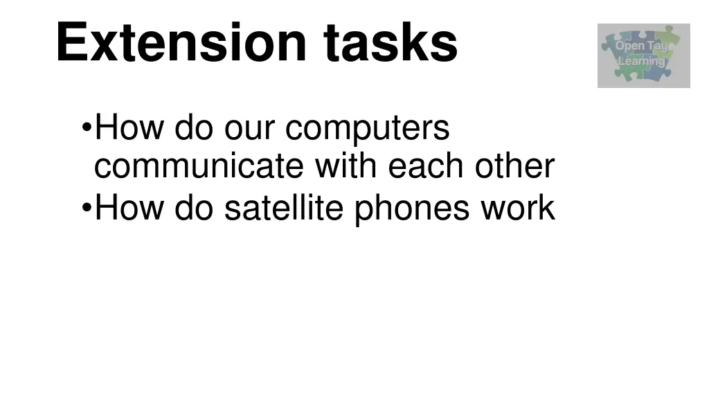extension tasks