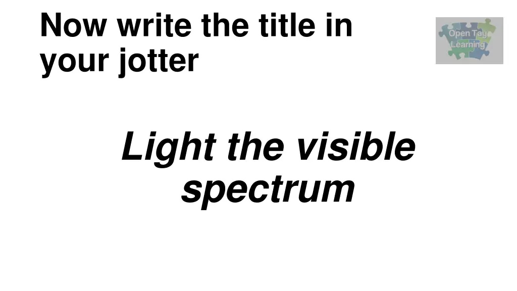 now write the title in your jotter