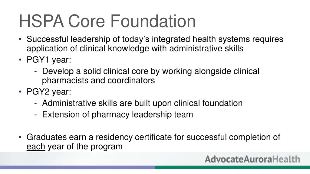 hspa core foundation successful leadership