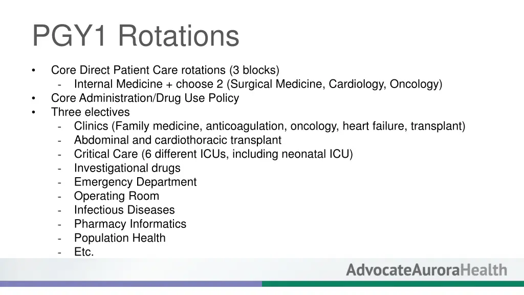 pgy1 rotations