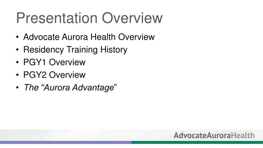 presentation overview
