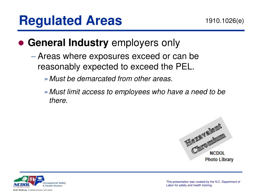 regulated areas