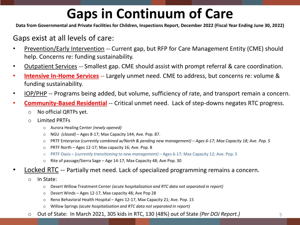 gaps in continuum of care data from governmental