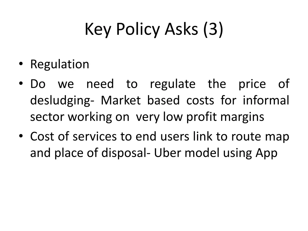 key policy asks 3