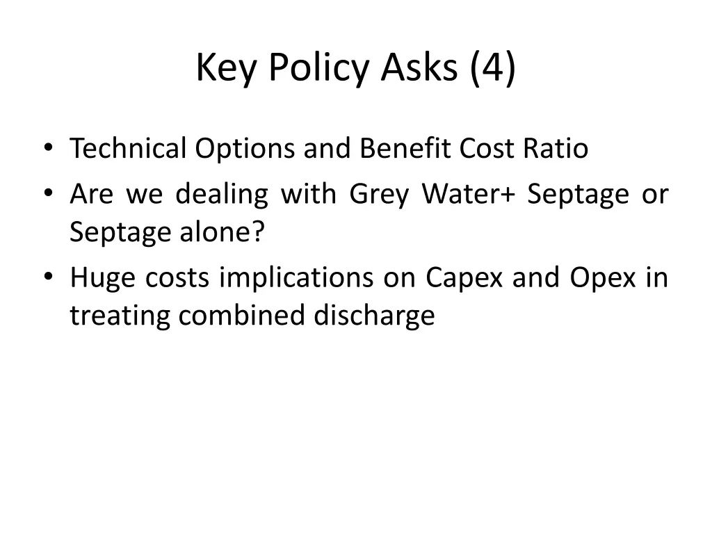 key policy asks 4