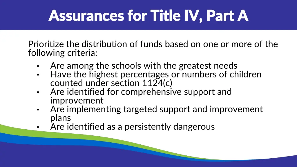 assurances for title iv part a assurances