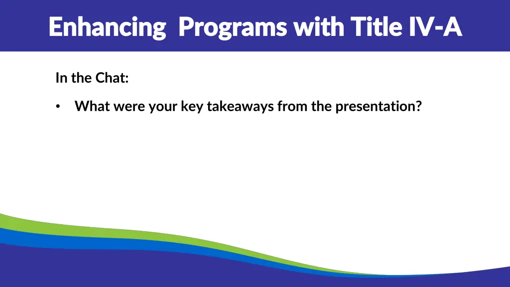 enhancing programs with title iv enhancing
