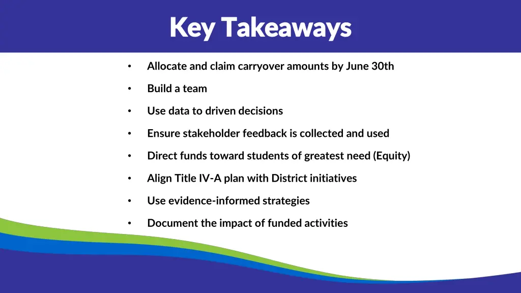 key takeaways key takeaways