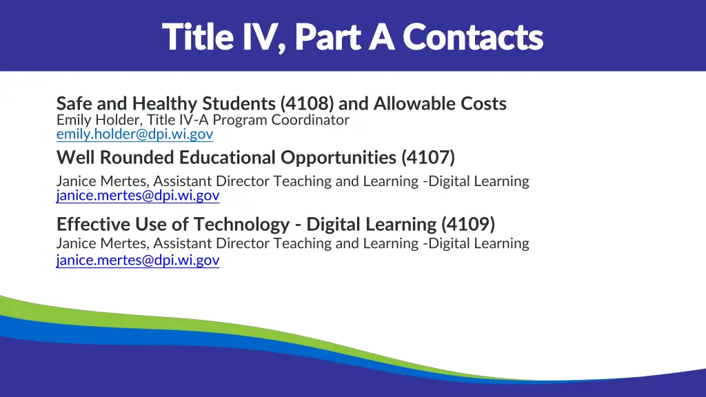 title iv part a contacts title iv part a contacts
