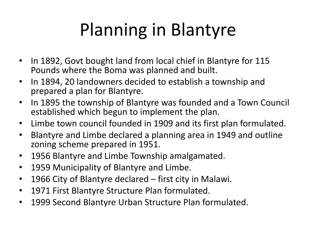 planning in blantyre