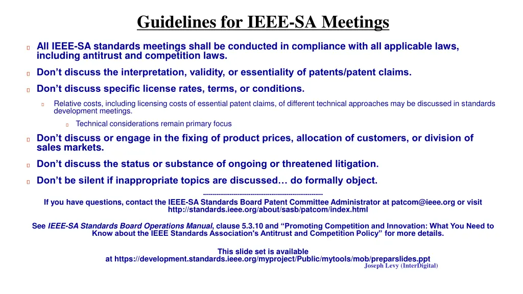 guidelines for ieee sa meetings