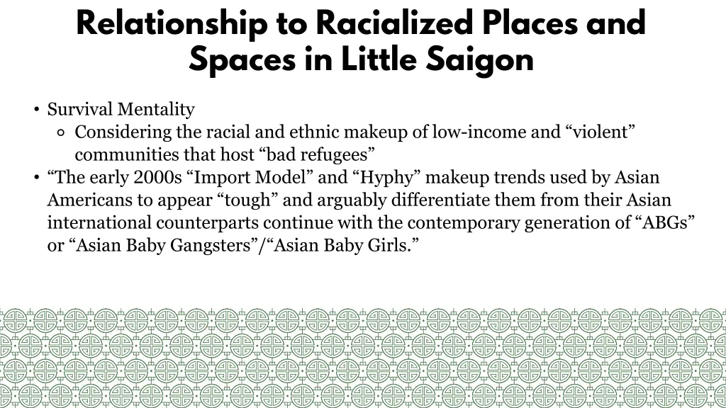 relationship to racialized places and spaces