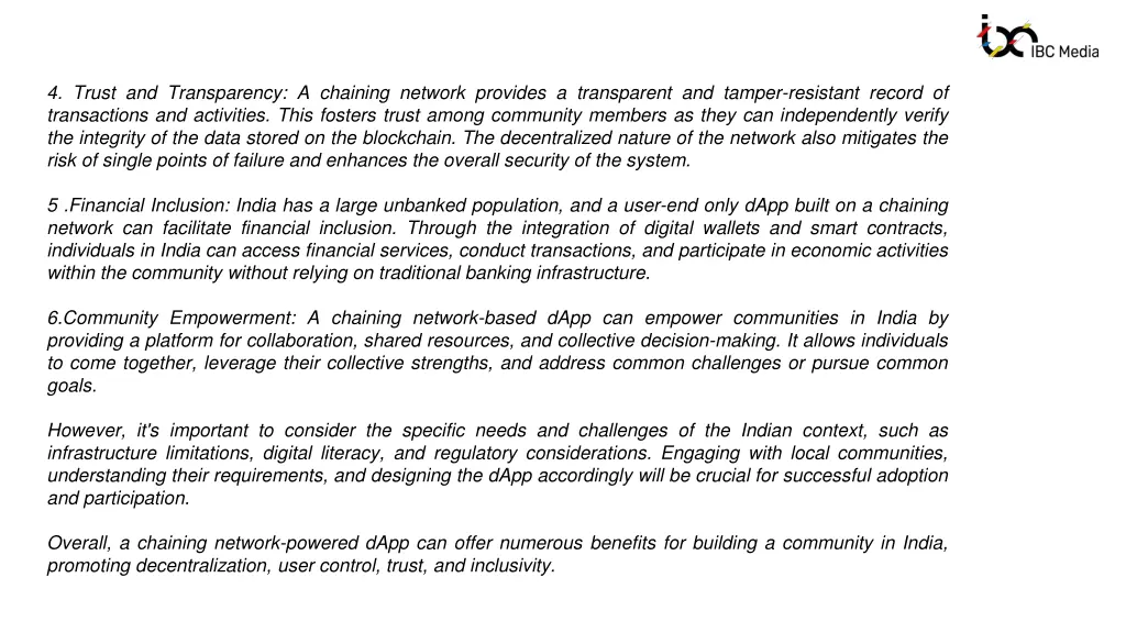 4 trust and transparency a chaining network