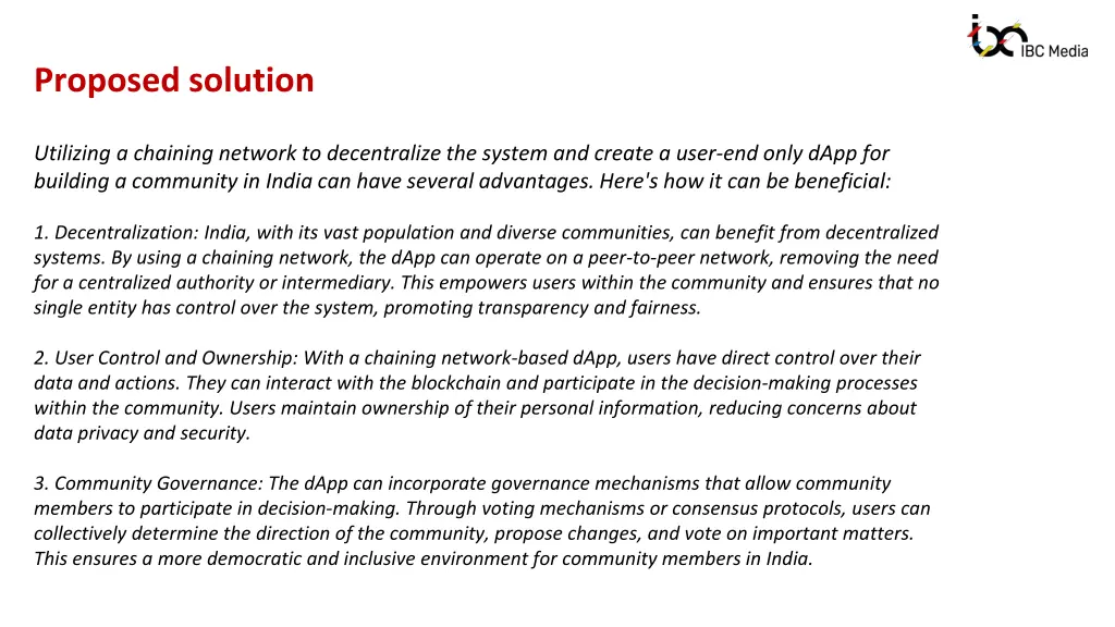 proposed solution