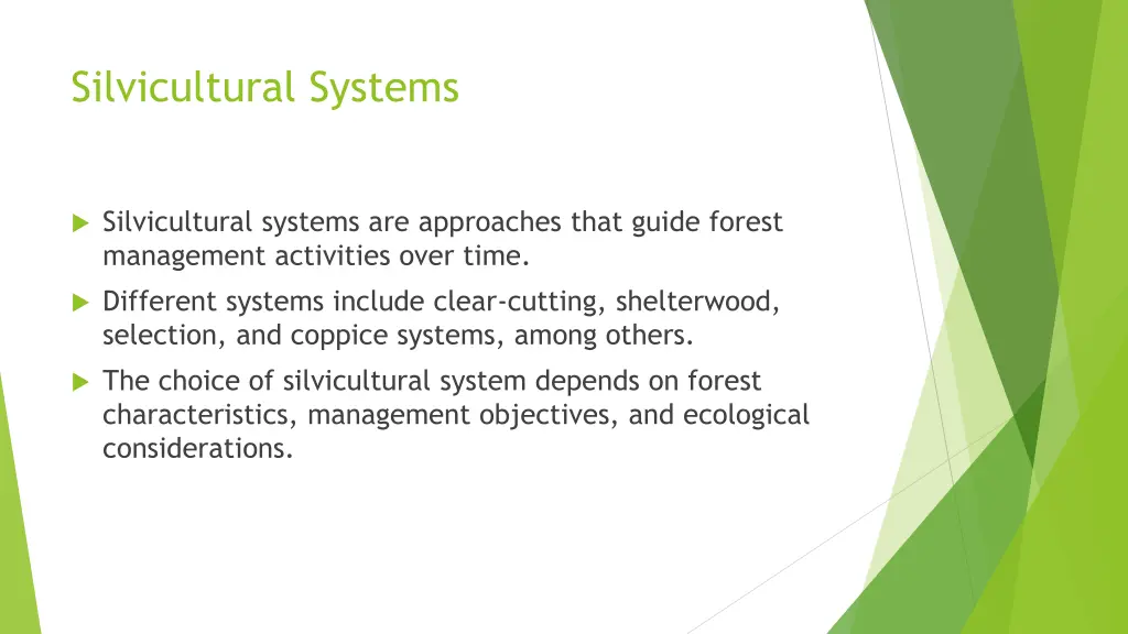 silvicultural systems