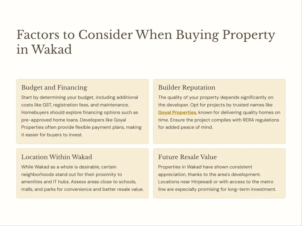 factors to consider when buying property in wakad