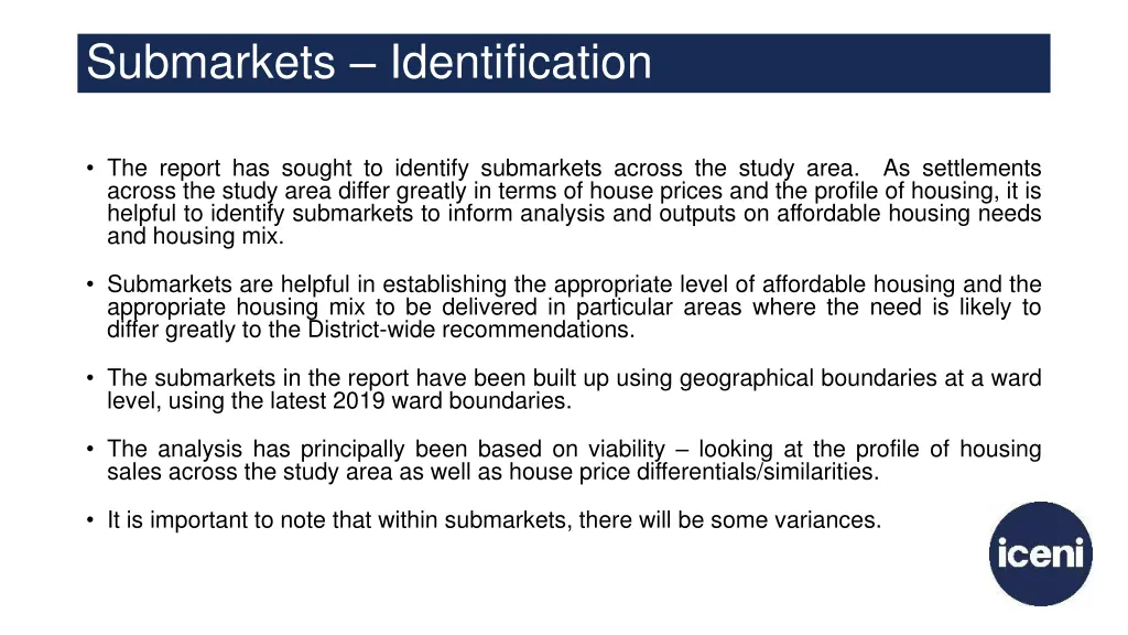 submarkets identification