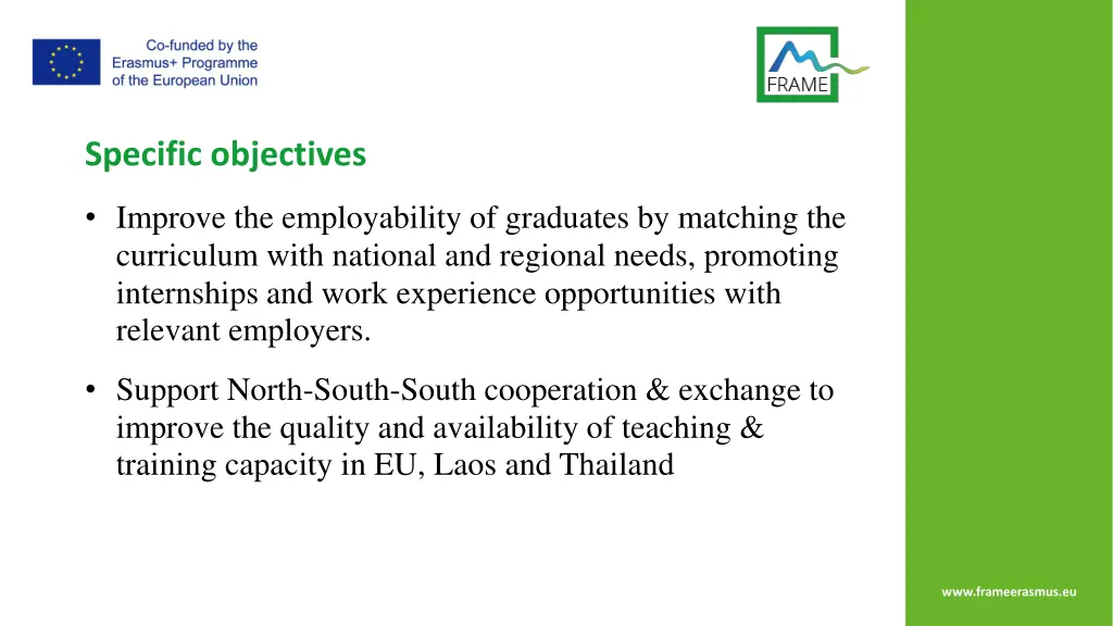 specific objectives