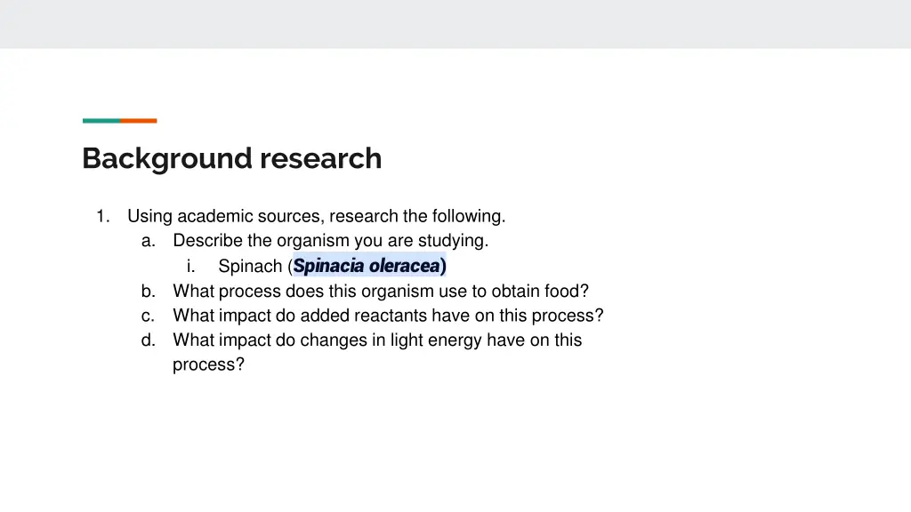 background research