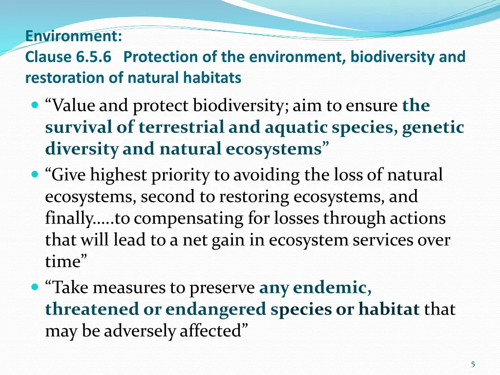 environment clause 6 5 6 protection
