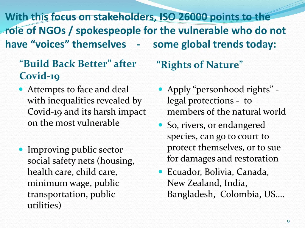 with this focus on stakeholders iso 26000 points