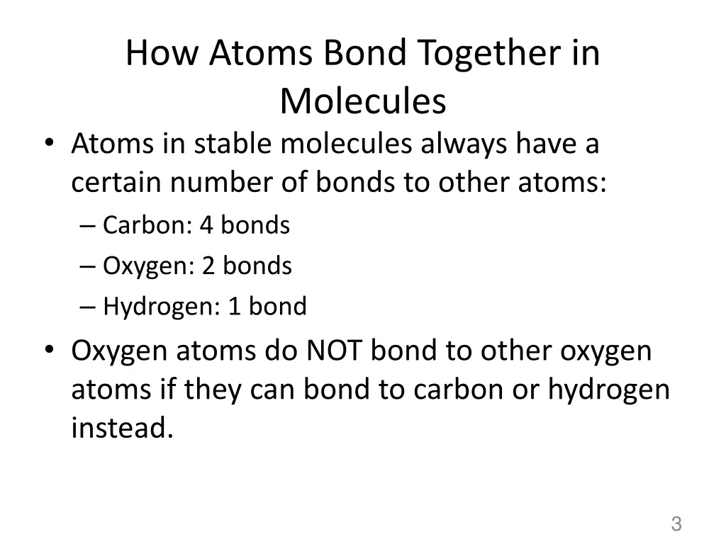 how atoms bond together in molecules atoms
