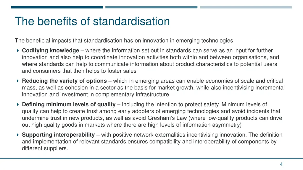 the benefits of standardisation