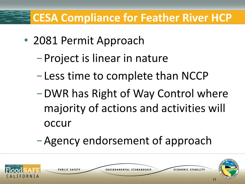 cesa compliance for feather river hcp