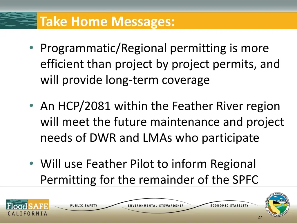 take home messages