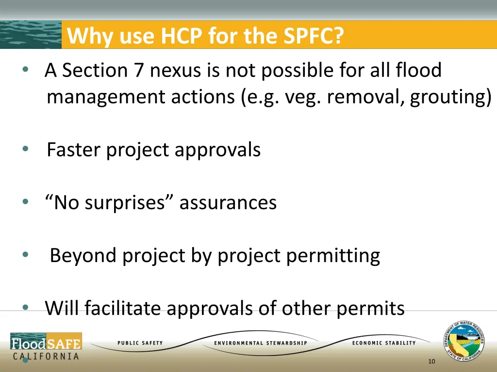 why use hcp for the spfc a section 7 nexus