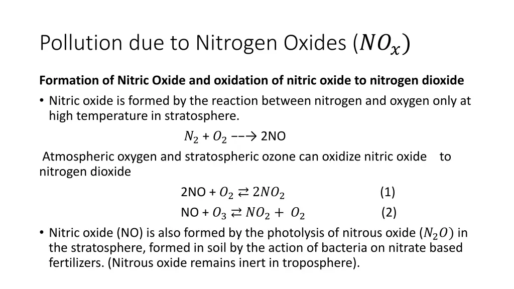 pollution due to nitrogen oxides