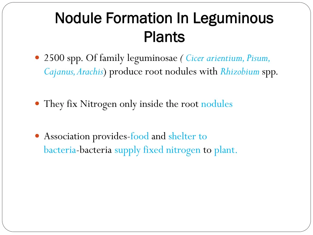 nodule formation in leguminous nodule formation