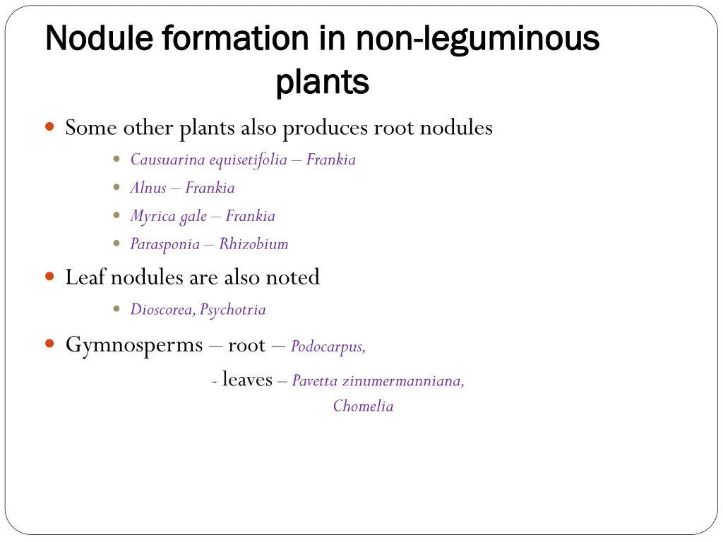 nodule formation in non nodule formation