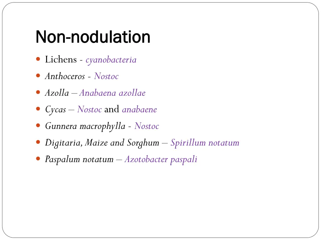 non non nodulation nodulation