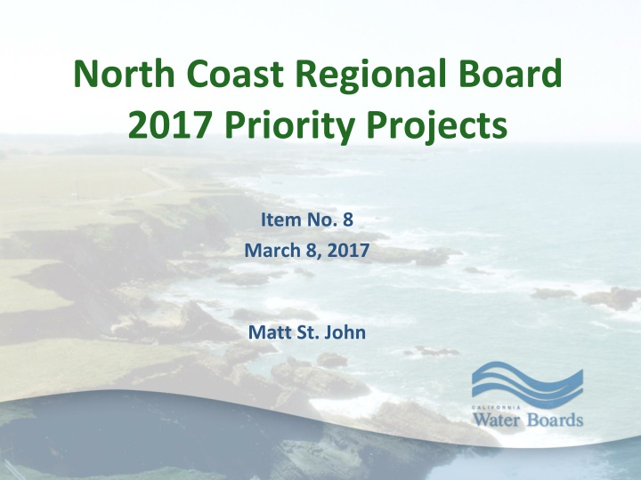 north coast regional board 2017 priority projects