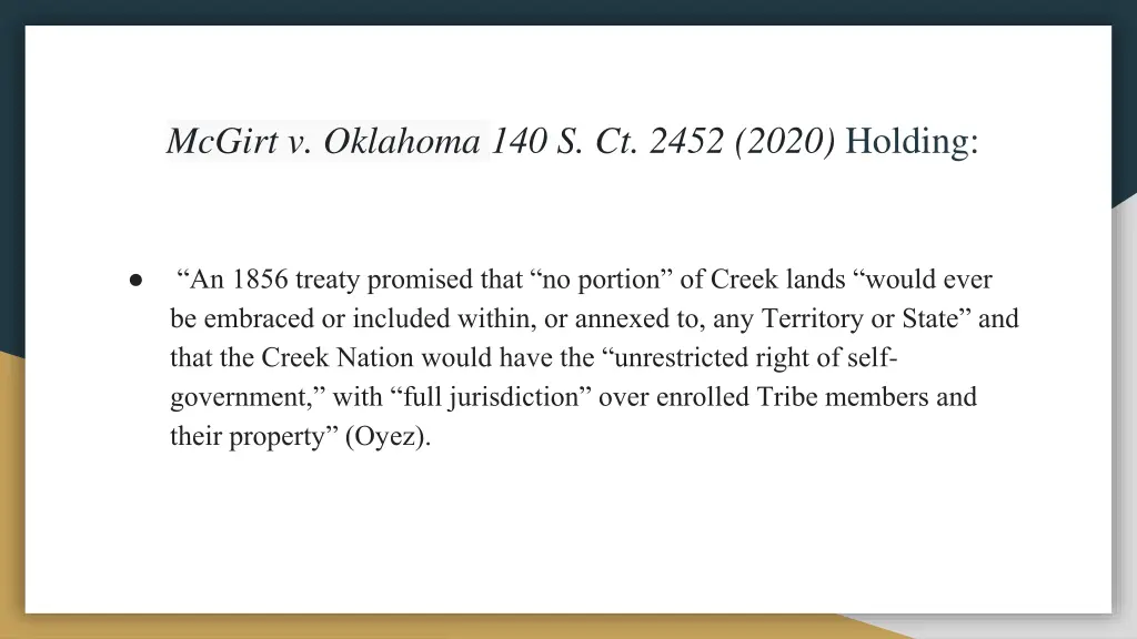 mcgirt v oklahoma 140 s ct 2452 2020 holding