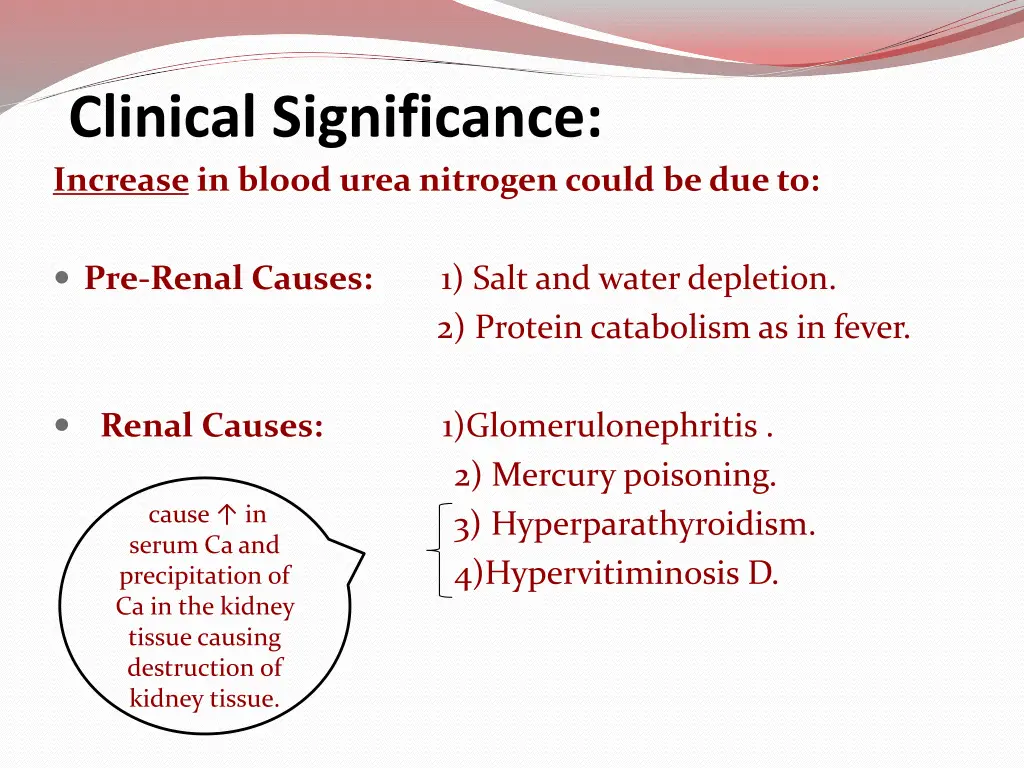 clinical significance increase in blood urea
