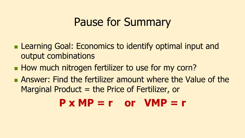pause for summary