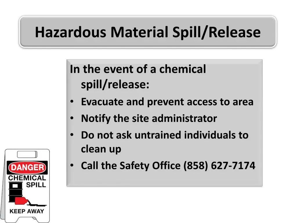 hazardous material spill release