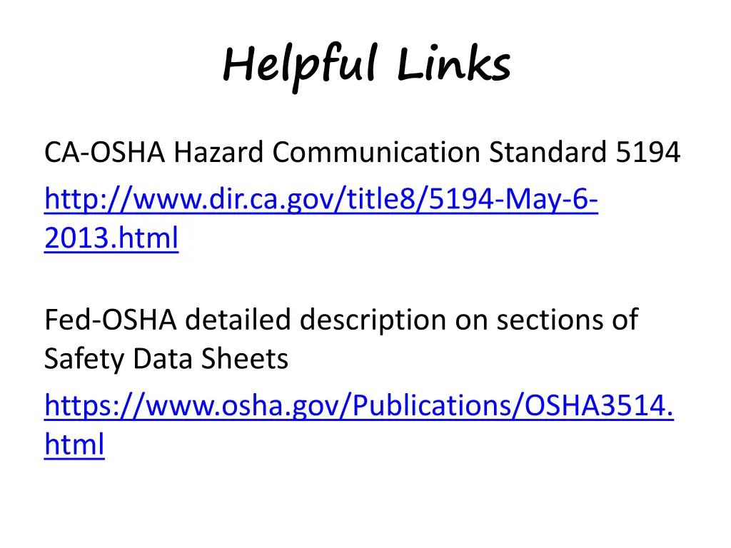 helpful links