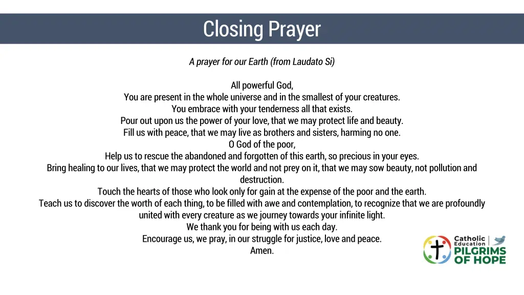 closing prayer