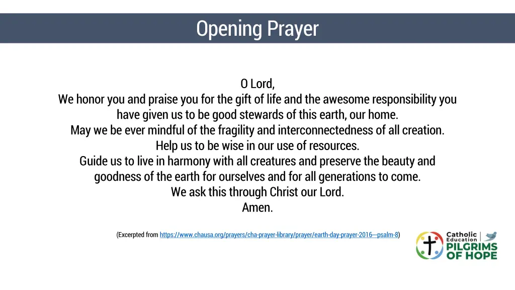 opening prayer
