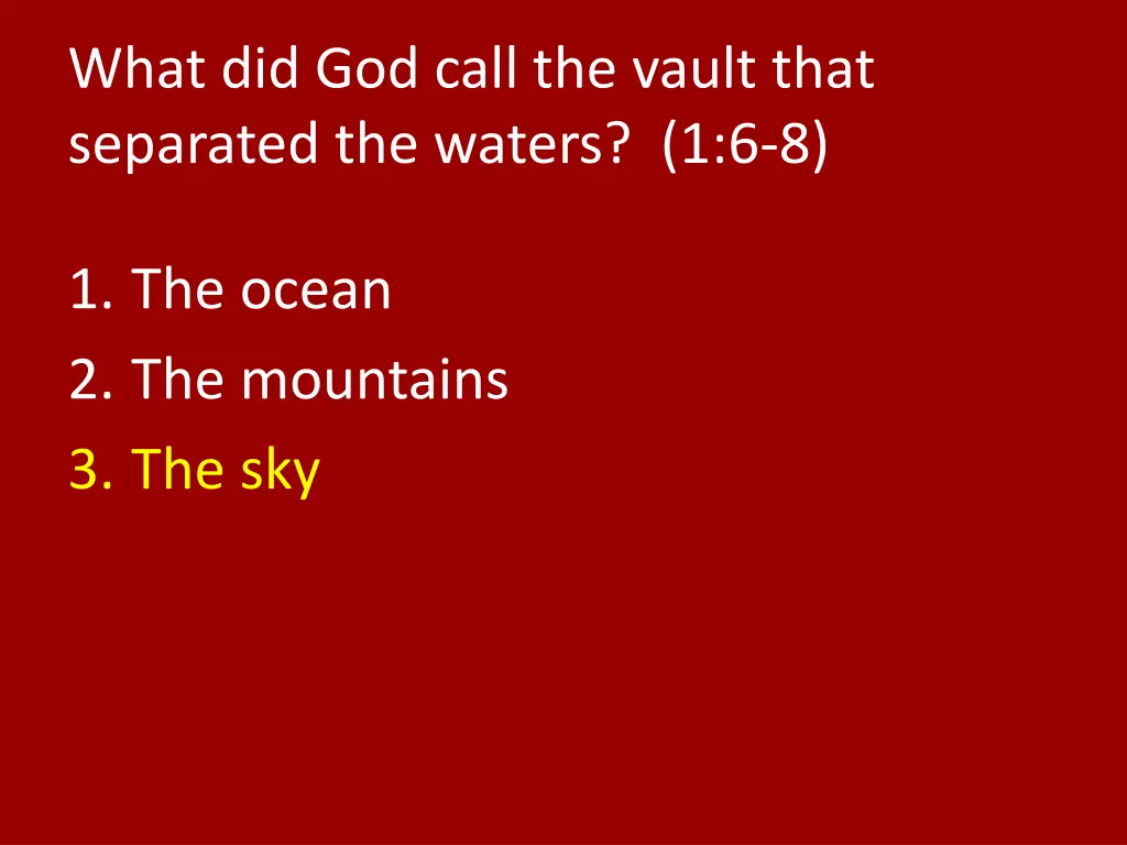 what did god call the vault that separated 1