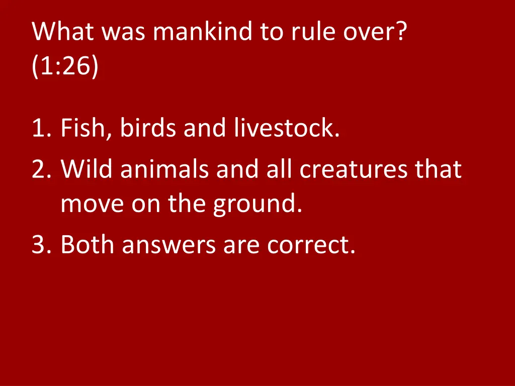 what was mankind to rule over 1 26